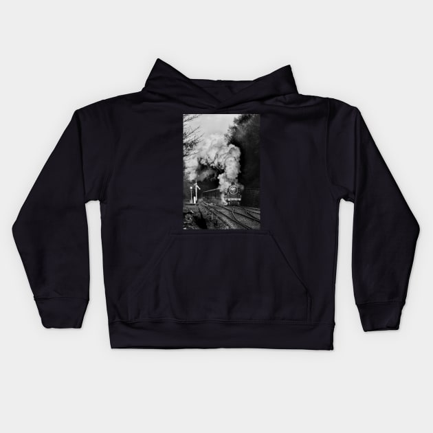 Steaming into Goathland Kids Hoodie by davehudspeth